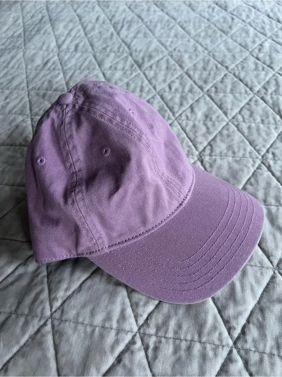 Madewell Lavender Cotton Baseball Cap with Leather Strap