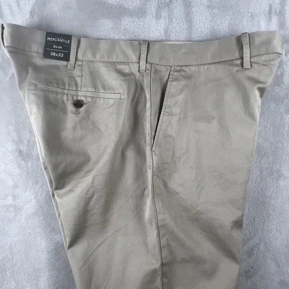 J Crew Mercantile Flex Mens 38x32 Beige Athletic Fit Chino Pants Khakis Slacks