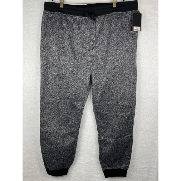 Southpole Mens Big and‎ Tall Jogger Sweatpants Marled Grey Black Fleece 5XB NEW