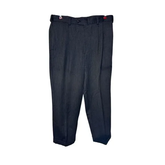J. Peterman Men's Dress Pants Wool Cuffed Pleated & Cuffed Front Trousers Sz. 34