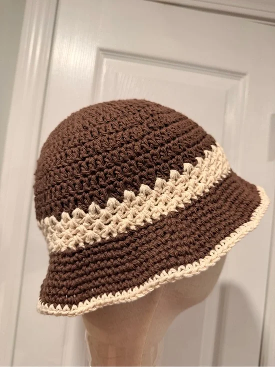 Handmade Crochet Bucket Hat 100% Cotton Lightweight Packable Festival Boho Beach