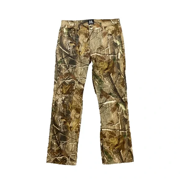 Realtree Pants Mens 36 Cotton Hardwoods Camo Pockets Silentec Hunting Outdoor