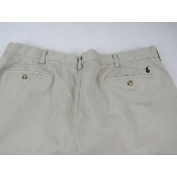 Ralph Lauren Polo Chino Khaki‎ Flat Front Cotton Pants 38/31