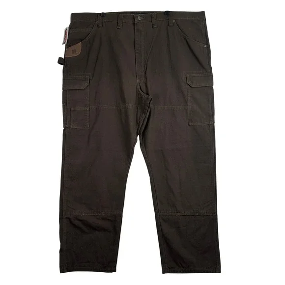 Wrangler Riggs Workwear Ripstop Pants Mens 48x32 Dark Brown Rugged Utility Work