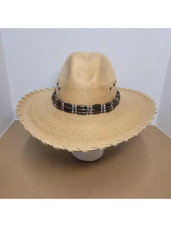 NEW WESTERN DESIGNER COWBOY HAT W/ BAND OF BEADS (Size 7 )