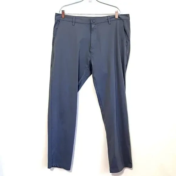 Rhone Commuter Classic Pants Mens 38 Gray Performance Chino Travel Tech‎ Stretch