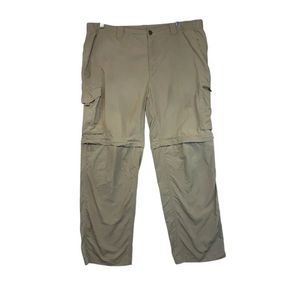 Columbia Men's Convertible Hiking Pants Zip Off‎ Khaki Size 40W 30L