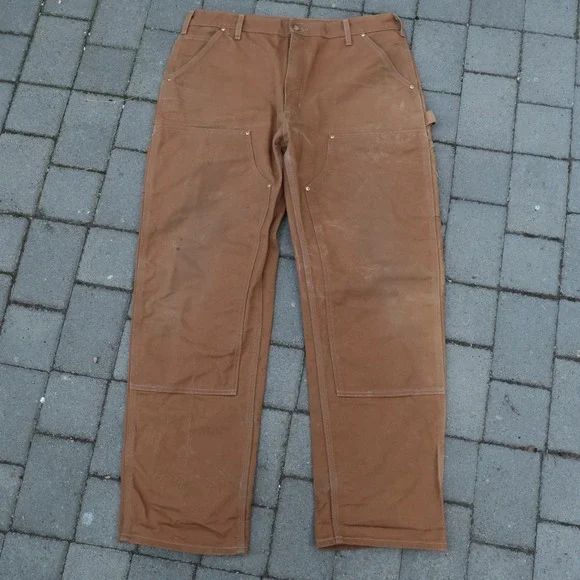 Vintage Carhartt Double Knee 38x30 Duck Canvas Carpenter B01 BRN Made in USA