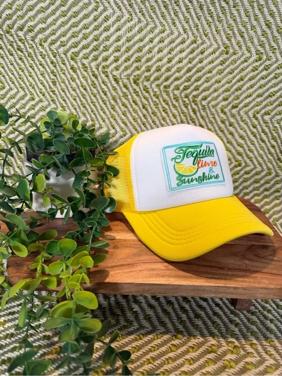 Yellow and White 'Tequila Lime & Sunshine' Trucker Hat