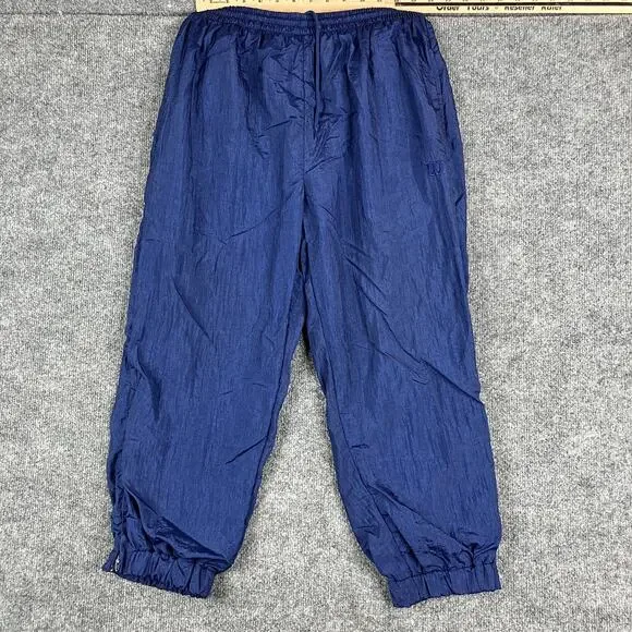 Wilson Track Pants Mens‎ Size S Blue Nylon Windbreaker Joggers Elastic Waist