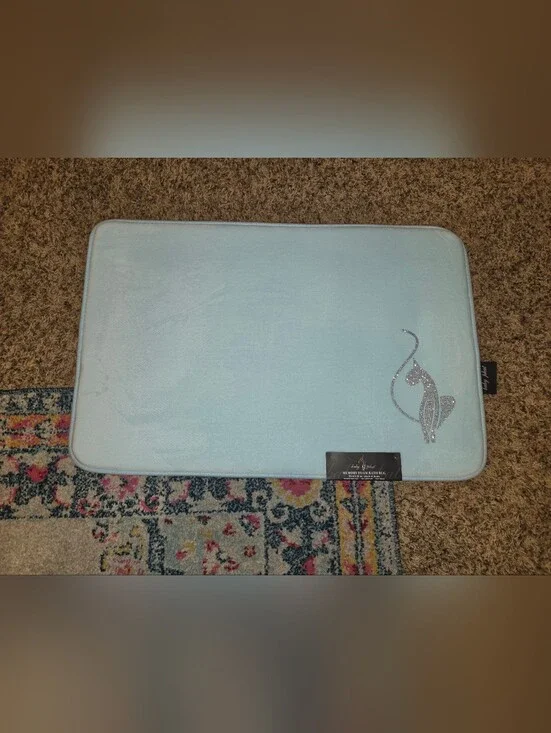 Baby Phat Y2K Light Blue Bling Memory Foam Bath Mat 20×30 NWT