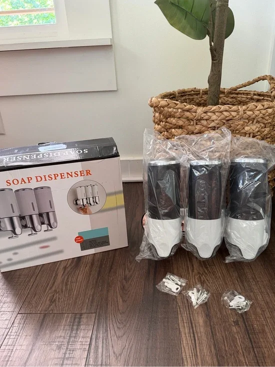 3 in 1 Soap, Shampoo & Conditioner Dispensers Triple Wall Mount Shower Pump New