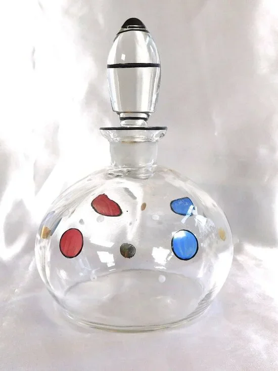 Clear Glass Bottle with Color Dots # 23450
