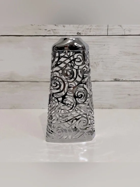 Bath & Body Works Silver Metal Scroll Design Gel Hand Soap Cover