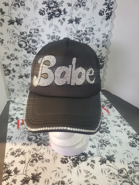 Black 'Babe' Rhinestone Baseball Cap