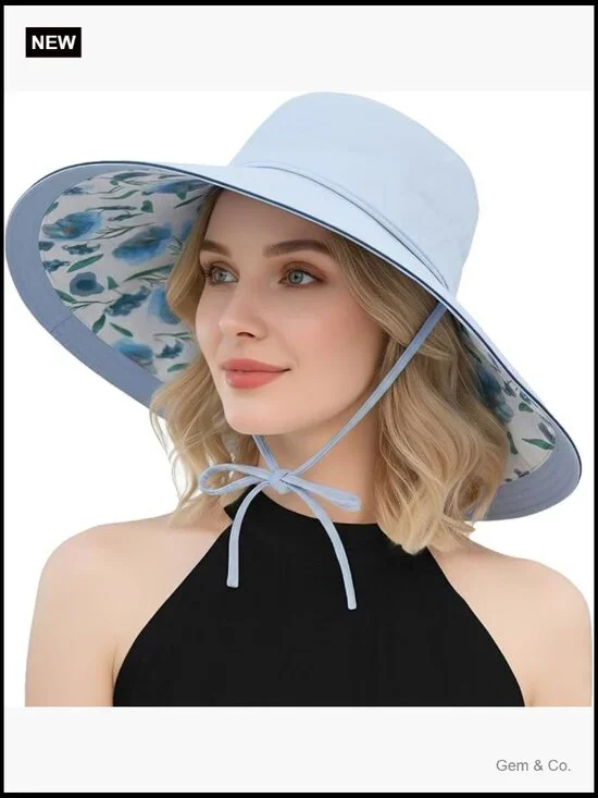 Wide Brim Reversible Sun Hat UPF 50+ Wire Edge Bucket