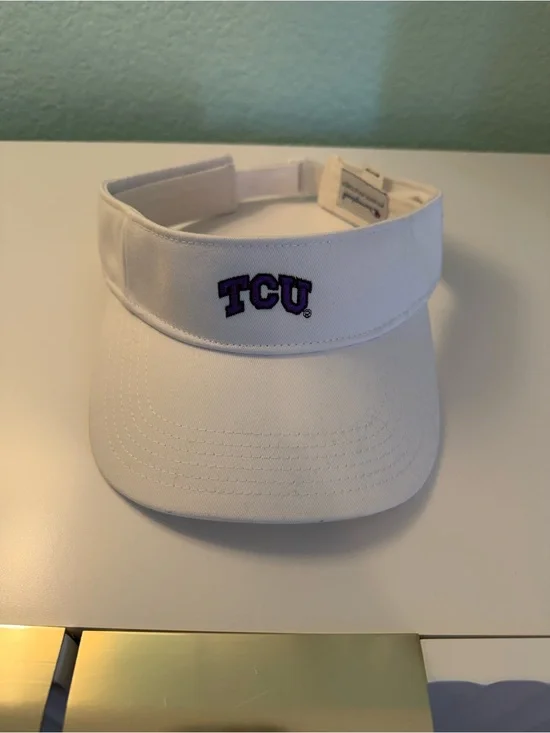TCU Champion White Athletic Visor with Logo Patch