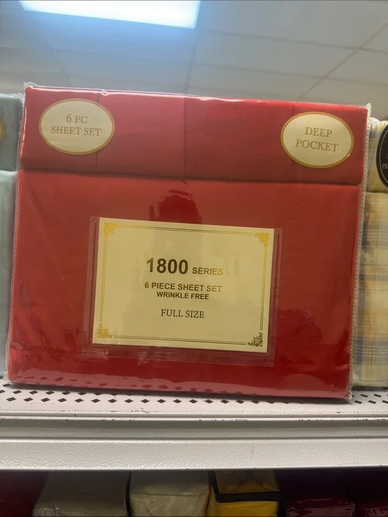 1800 Series 6-Piece Full Size Sheet Set in Red
