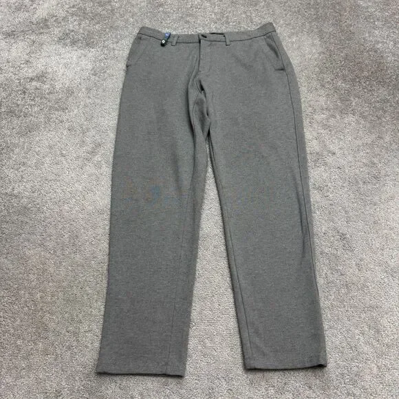 Zara Stretch Dress Pants Trouser Mens 34 Heathered Gray Tapered Leg Flat Front