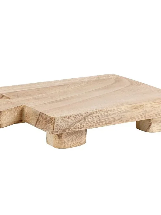 Honeydak Wood Pedestal Stand Riser Wooden Footed Tray for Home Bathroom Kitchen