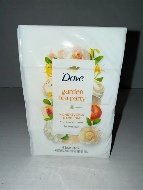 Dove Garden Tea Party Honeysuckle Gardenia Beauty Bars - White