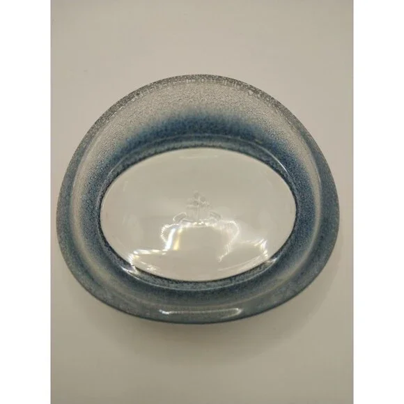 Decorative Blue Gradient Glass Soap Dish Bathroom Accessory Home Used Excellent