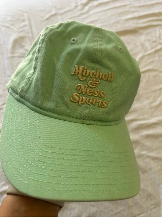 Nostalgia Mint Green Adjustable Baseball Cap with Black Trim