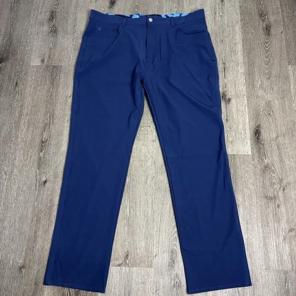 Scales‎ Pants Mens 40x32 Blue All Tides 5 Pockets Performance Golf Pant Stretch