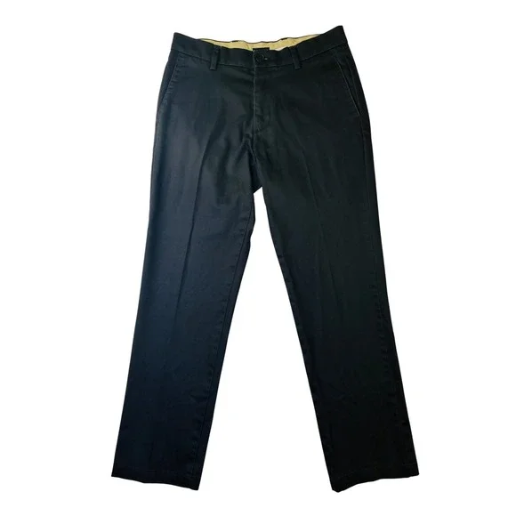 Dockers Flex Comfort Slim Fit Chinos Mens Black Flat Front Trousers 30x28