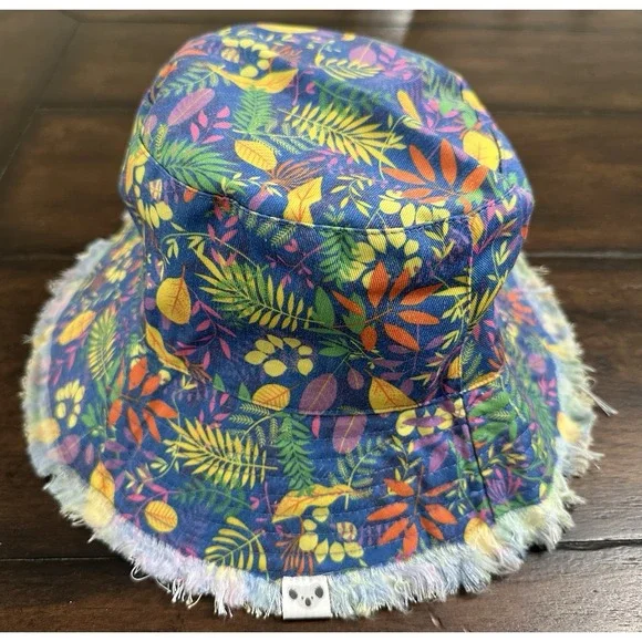 Little Brownie Girl‎ Scouts Bucket Hat Reversible Floral Tan Climb Courage NWOT