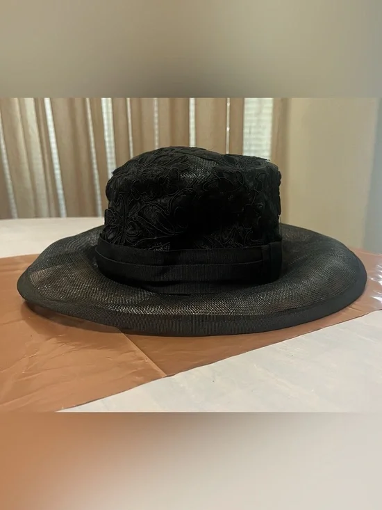 Preston & York Black Wide-Brim Women's Dress Hat