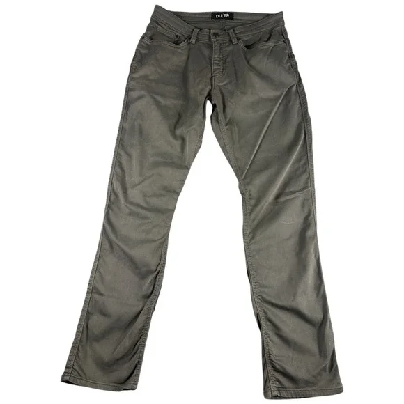 DU/ER Performance Pants Mens 32x34 Gray Rugged Stretch Wear Relaxed Tapered Leg