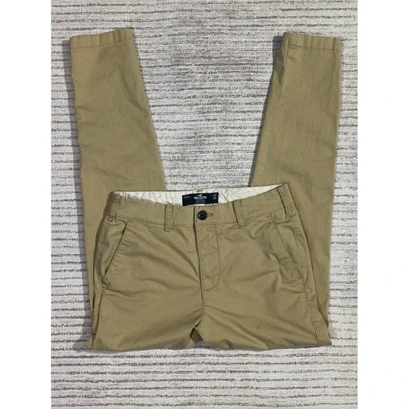 Hollister Mens Skinny Chino Pants Khaki Tan Epic Flex Stretch W29 L32