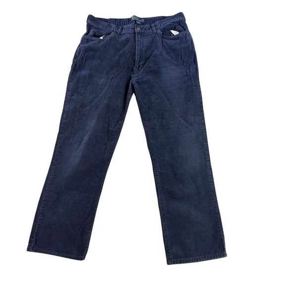 Polo Ralph Lauren Corduroy Pants Mens 36x30 Navy Blue Straight Leg Classic 10172