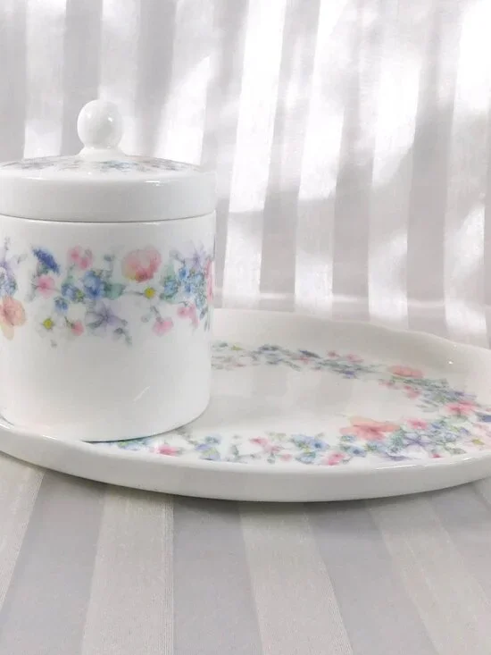 Wedgwood Angela Vanity Tray and Covered Ring/Trinket Dish  # 24718