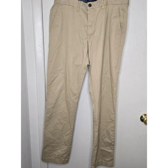 Tommy Hilfiger Mens Tapered Fit Chino Pants Khaki Tan Cotton Stretch Trousers