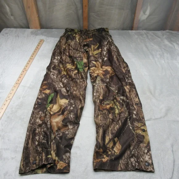 Cabelas Pants Mens Small Camo Mossy Oak Break-Up Side Snap Hunting‎ Rain 27x29