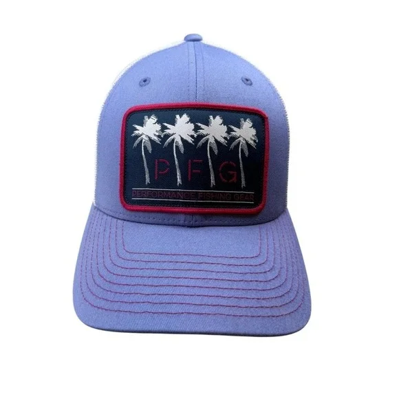 Columbia PFG Womens Purple Palm Tree Trucker Hat Mesh Snapback Adjustable NEW