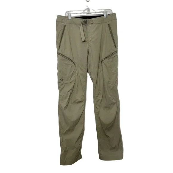 Arcteryx Palisade Cargo Pants Mens 36 x 35 Tan Khaki Technical Hiking Belted