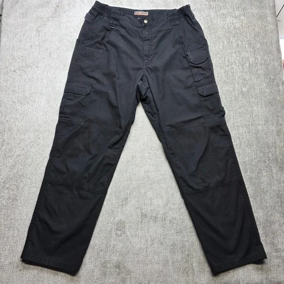 5.11 Tactical Mens 38x32 Black Ripstop Cargo Pants Elastic Waist Utility FBI