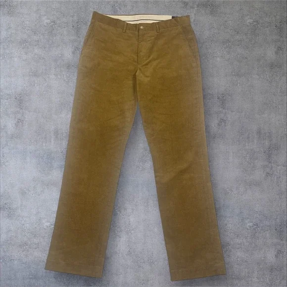Polo Ralph Lauren Corduroy Chino Pants Mens 34x34 Flat Front Stretch Classic Fit