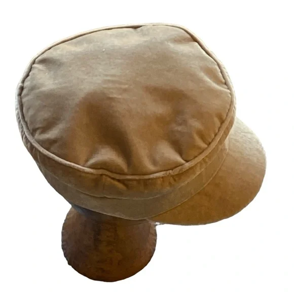 Nice Tan Sailor Hat Black Lining Draw String Great Condition