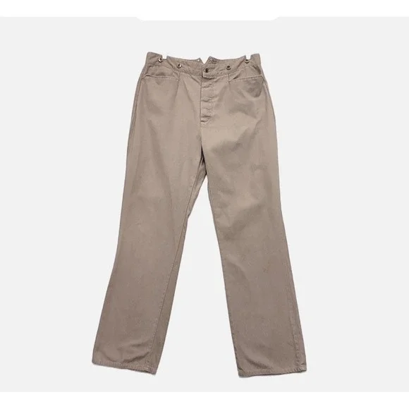 VTG CLASSIC OLD WEST STYLES DUCK CANVAS PANTS COSTUME USA MENS 38 MINER BUCKLE