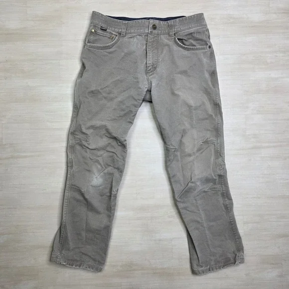 Kuhl Rydr Mens 32 x 29 Khaki Tan Vintage Patina Dye Articulated Workwear Pants