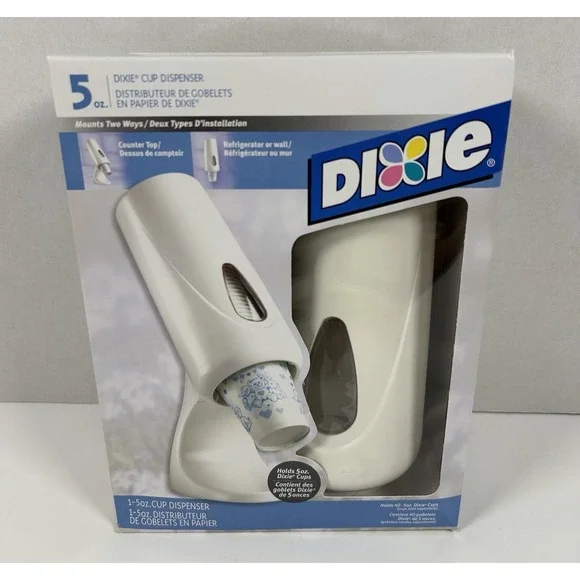 Vintage Dixie Cup Dispenser 5oz Countertop/Wall Mount NOS NEW Retro