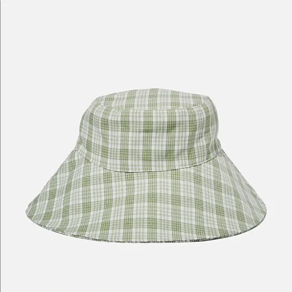 2/$30 New Cotton On Hazel wide brim sun hat with strings striped green