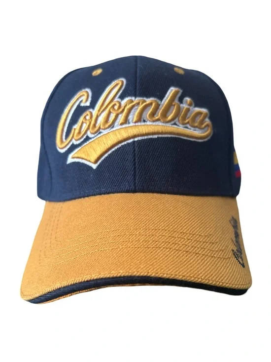 Colombia Embroidered Navy Yellow Baseball Cap Sombrero Colombiano Souvenir