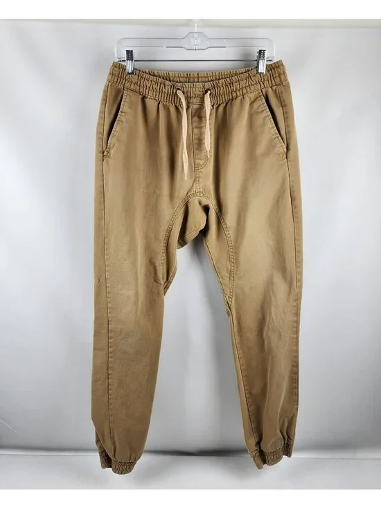 Southpole Pants Mens Medium Tan Joggers Elastic Waist Drawstring 32x30