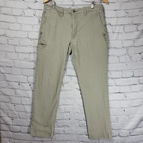 Duluth Trading Co Flex Ballroom Khakis Mens‎ 32X30 Beige Work Farm Pants - Spot