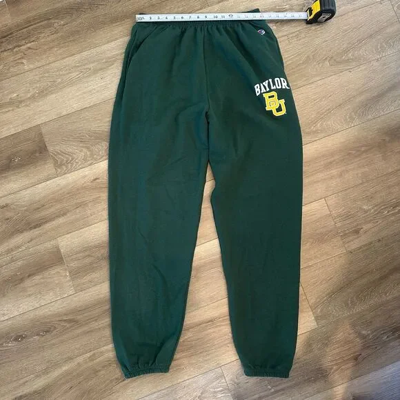 Baylor Bears Champion Sweatpants Green Joggers Elastic Cuff Mens Medium